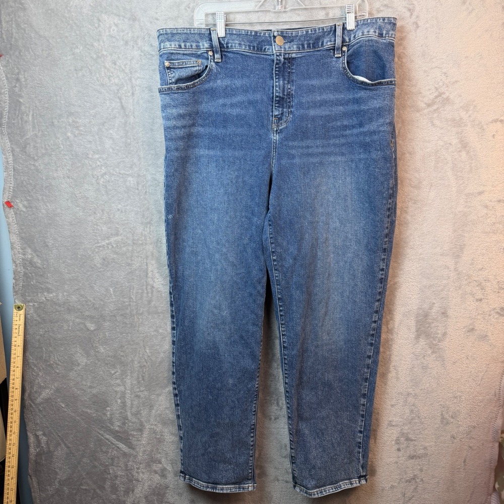 Lane Bryant Jeans Womens 20 Blue Straight Leg High Rise Girl Friend Casual Comfy